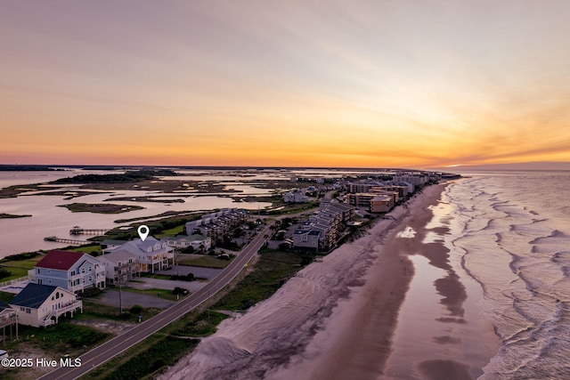 1753 New River Inlet Rd, North Topsail Beach, NC 28460 - aerial view at dusk of view of water and beach