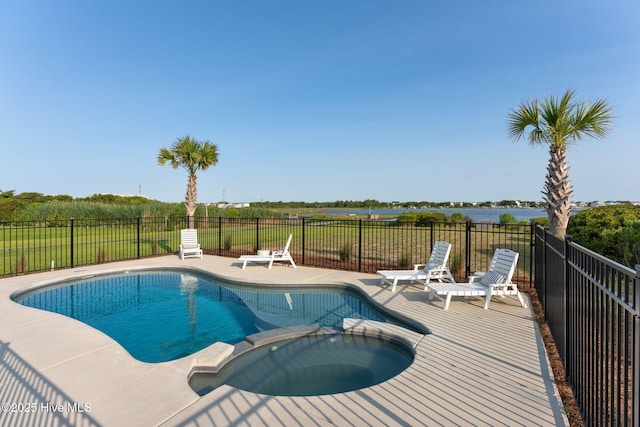 1753 New River Inlet Rd, North Topsail Beach, NC 28460 - view of swimming pool with a pool with connected hot tub and a patio