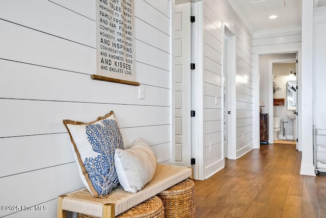 1753 New River Inlet Rd, North Topsail Beach, NC 28460 - corridor featuring wood-type flooring and recessed lighting