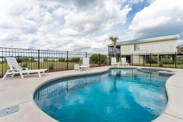1753 New River Inlet Rd, North Topsail Beach, NC 28460 - view of pool with a pool with connected hot tub and a patio area