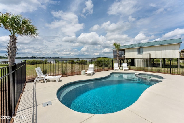 1753 New River Inlet Rd, North Topsail Beach, NC 28460 - view of swimming pool with a pool with connected hot tub and a patio