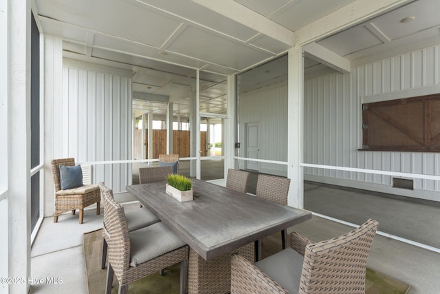 1753 New River Inlet Rd, North Topsail Beach, NC 28460 - sunroom / solarium featuring outdoor dining space