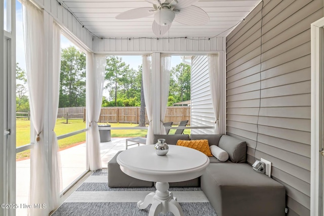 527 Everett Glades, Sneads Ferry, NC 28460 - sunroom / solarium featuring ceiling fan
