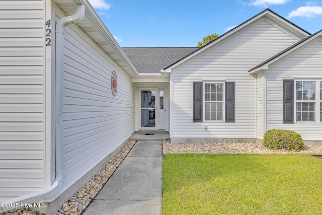 422 Point View Ct, Wilmington, NC 28411 - entrance to property featuring a yard and a shingled roof