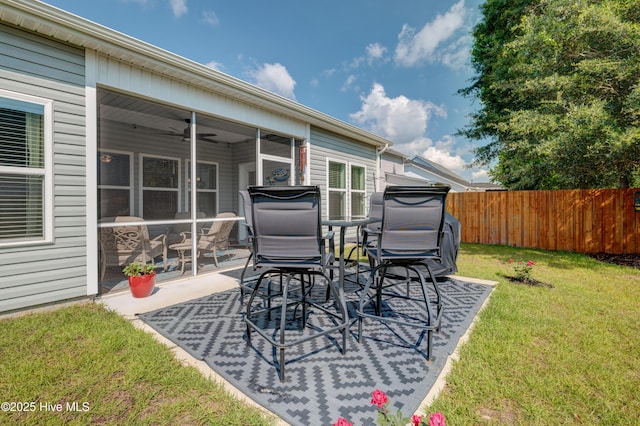14 Thrush Trl, Hampstead, NC 28443 - view of patio with ceiling fan and outdoor dining space