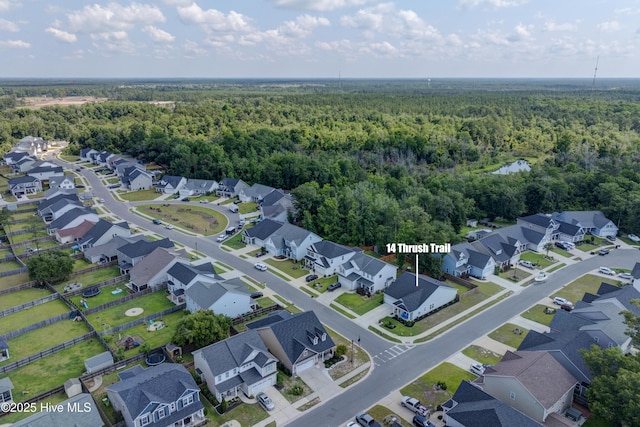 14 Thrush Trl, Hampstead, NC 28443 - aerial perspective of suburban area with a forest