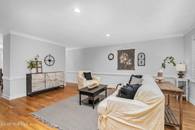3504 Sheffield Dr, Rocky Mount, NC 27803 - living area featuring wood finished floors, ornamental molding, and recessed lighting