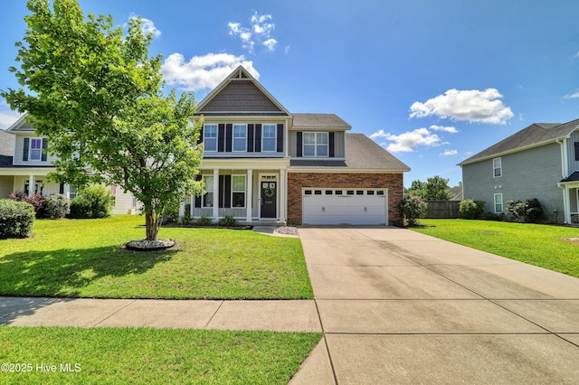1187 S Brook Rd, Winnabow, NC 28479 - craftsman-style home with concrete driveway, brick siding, and a garage