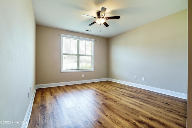 1187 S Brook Rd, Winnabow, NC 28479 - spare room featuring hardwood / wood-style flooring and ceiling fan