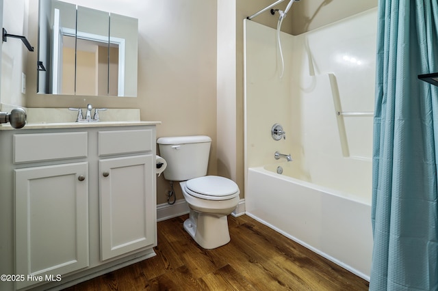 1187 S Brook Rd, Winnabow, NC 28479 - bathroom with wood finished floors, shower / bath combination with curtain, and vanity