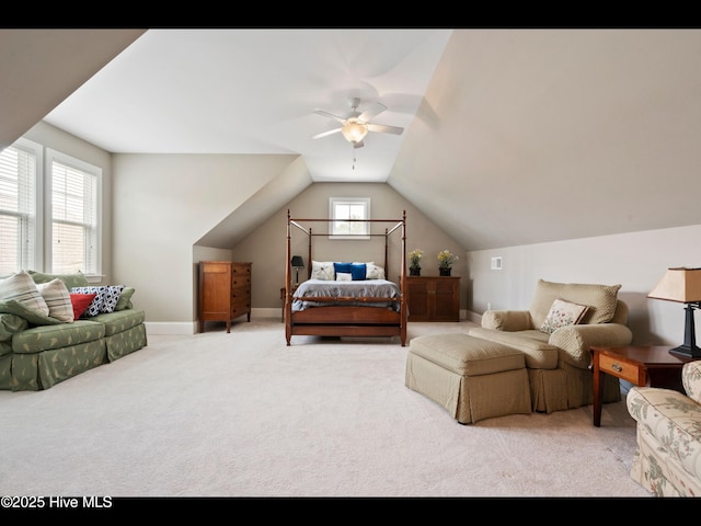 2385 Red Birch Trl NE, Leland, NC 28451 - bedroom featuring carpet floors, lofted ceiling, and baseboards