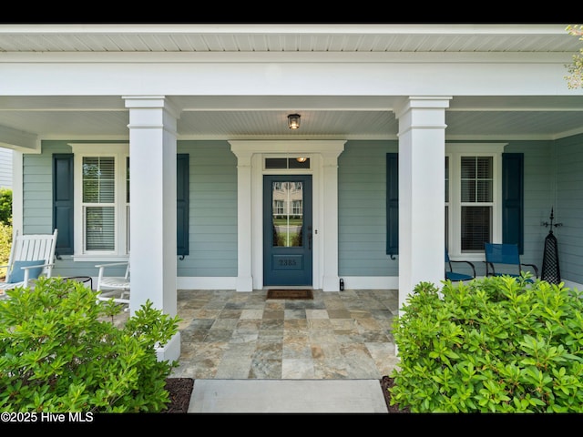 2385 Red Birch Trl NE, Leland, NC 28451 - doorway to property featuring a porch
