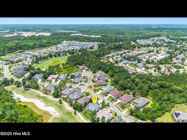 2385 Red Birch Trl NE, Leland, NC 28451 - aerial view of property and surrounding area with nearby suburban area and a golf course