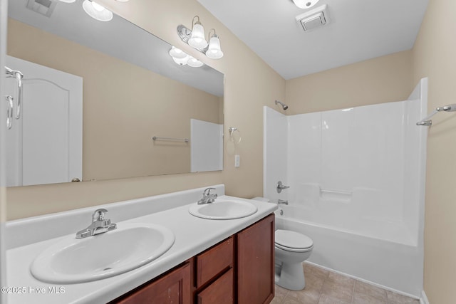 433 Shepherd Trl, Aberdeen, NC 28315 - bathroom featuring double vanity,  shower combination, and tile patterned flooring