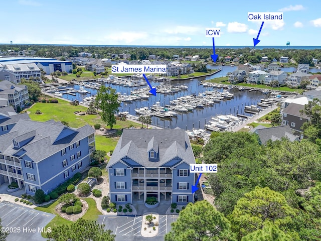 2555 St James Dr SE Unit 102, Southport, NC 28461 - aerial view of numerous boat docks and a nearby body of water