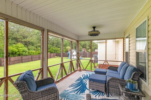 912 Morganser Dr, Swansboro, NC 28584 - sunroom featuring an outdoor hangout area and plenty of natural light