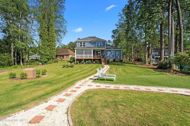 106 Josephs Pt, West End, NC 27376 - view of green lawn with a sunroom