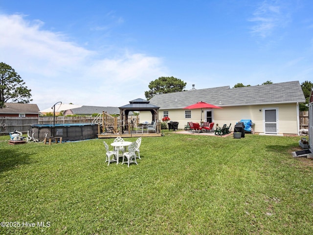 500 Nutfield Dr, Hubert, NC 28539 - rear view of property featuring a gazebo and a patio