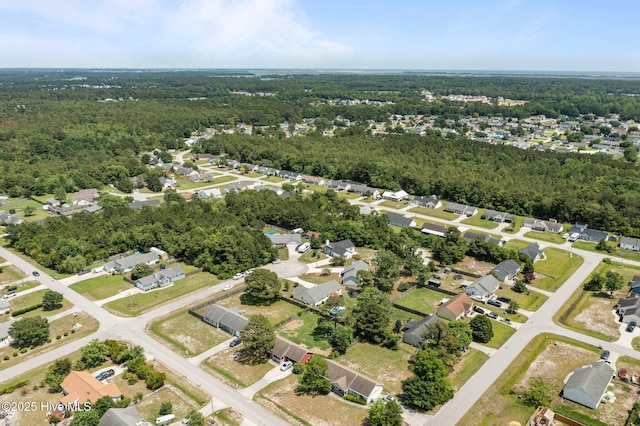 500 Nutfield Dr, Hubert, NC 28539 - aerial overview of property's location featuring a heavily wooded area and nearby suburban area