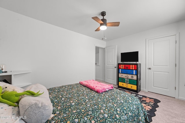 3402 Woodwind Ct, Kinston, NC 28504 - bedroom featuring carpet flooring, baseboards, and a ceiling fan
