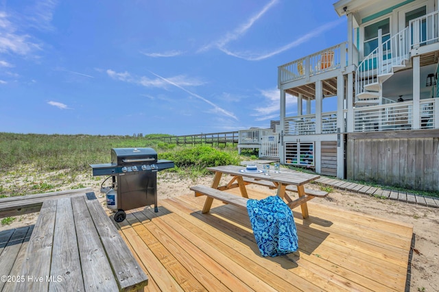 1020 Carolina Beach Ave N, Carolina Beach, NC 28428 - deck with a grill and stairway