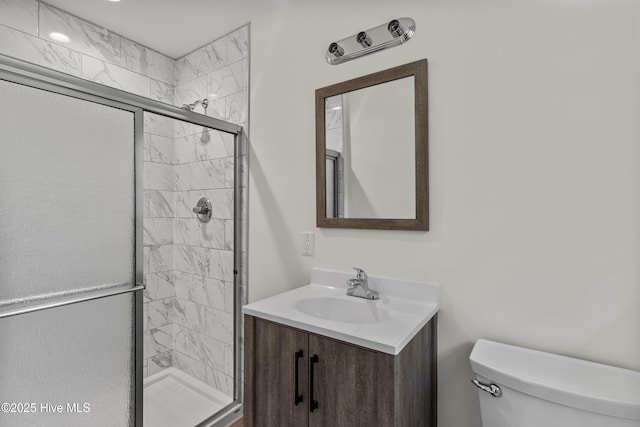 352 Brenda Dr, Wilmington, NC 28409 - full bathroom featuring toilet, vanity, and a stall shower