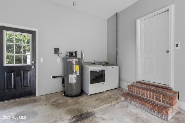 352 Brenda Dr, Wilmington, NC 28409 - laundry area with washer and clothes dryer and electric water heater