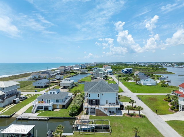 306 Marina Way N, Topsail Beach, NC 28460 - aerial perspective of suburban area featuring a large body of water
