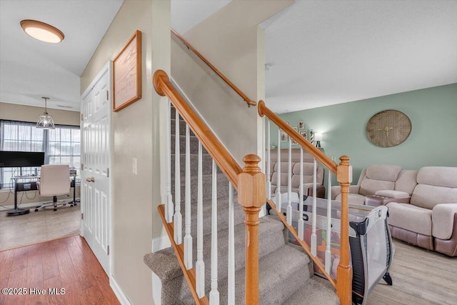618 Godette School Rd, Havelock, NC 28532 - stairway with wood finished floors