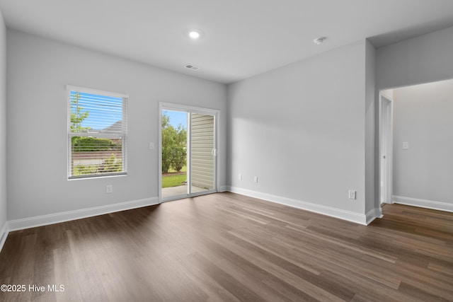 254 Arnette Dr Unit 82B, Shallotte, NC 28469 - spare room with wood finished floors, baseboards, a smoke detector, and recessed lighting
