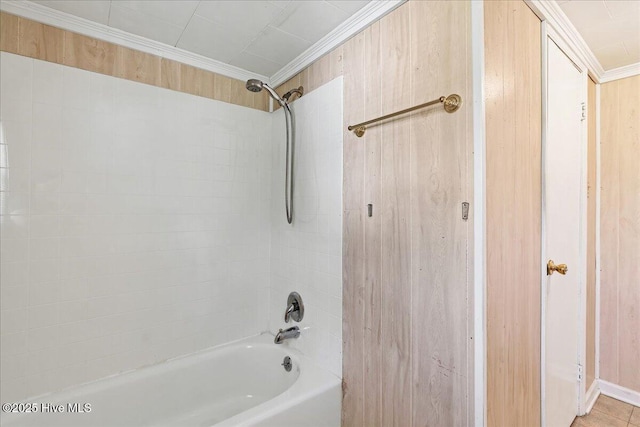 110 Texanna Ln, Raeford, NC 28376 - bathroom featuring tub / shower combination and crown molding