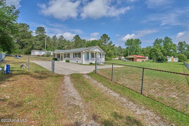 110 Texanna Ln, Raeford, NC 28376 - view of front of home featuring concrete driveway and covered porch