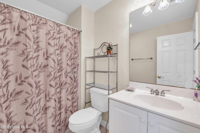 423 White Columns Way, Wilmington, NC 28411 - bathroom with toilet, vanity, and a shower with shower curtain