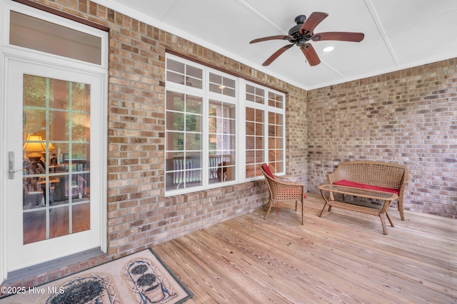 423 White Columns Way, Wilmington, NC 28411 - deck featuring a ceiling fan