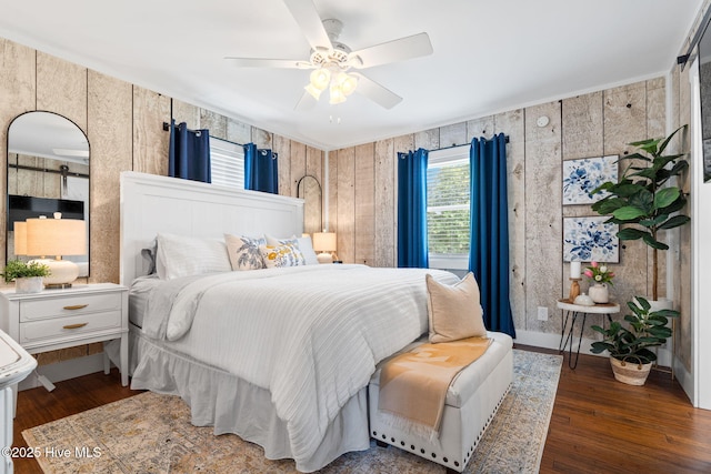 2767 Nags Head Rd SW, Supply, NC 28462 - bedroom featuring wood finished floors and ceiling fan