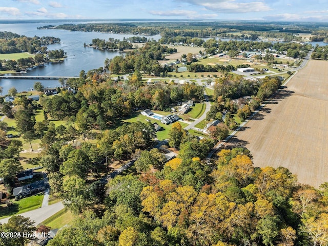 106 Waterside Dr, Bath, NC 27808 - aerial overview of property's location with a large body of water and a tree filled landscape