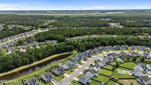 737 Heartwood Dr, Leland, NC 28479 - aerial overview of property's location featuring a nearby body of water and nearby suburban area