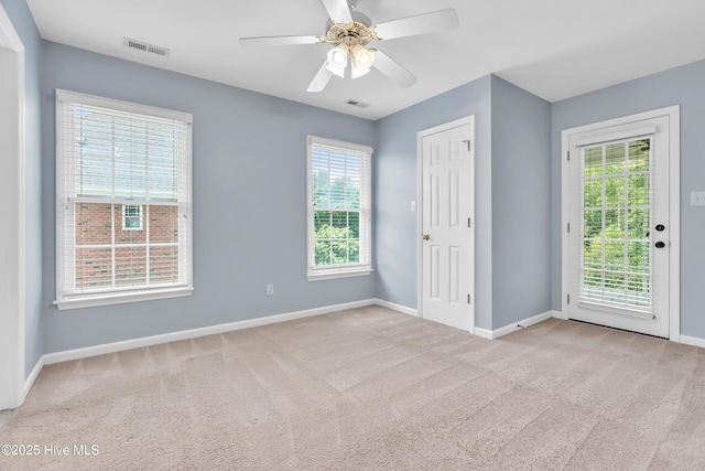 142 Magens Way, Cedar Point, NC 28584 - unfurnished room featuring baseboards, carpet flooring, and ceiling fan