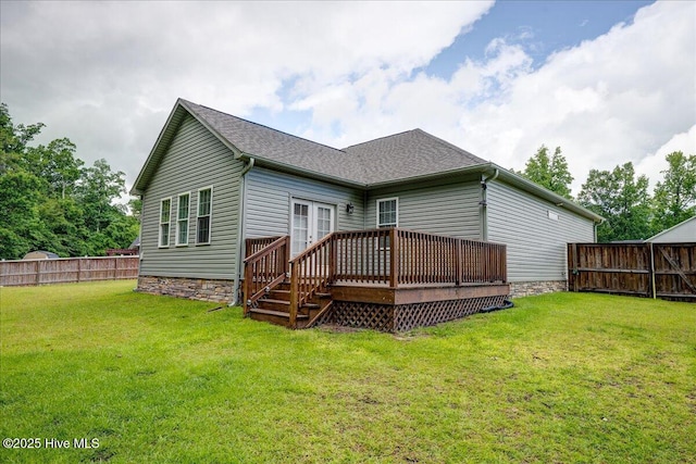 409 Kinnakeet Ln, New Bern, NC 28562 - back of house featuring a deck and a shingled roof