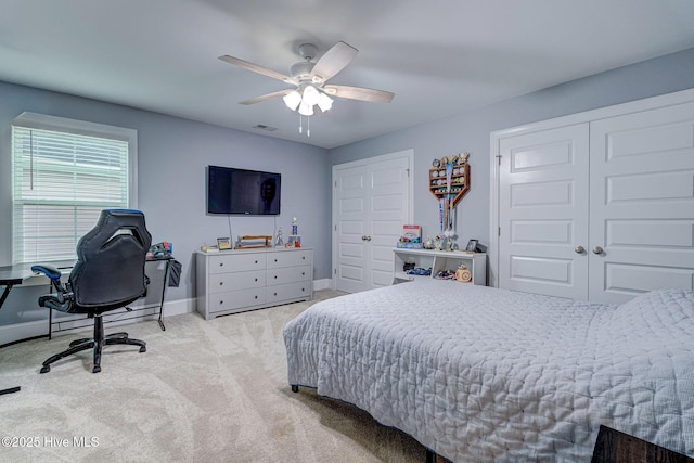 1279 Pandion Dr, Wilmington, NC 28411 - carpeted bedroom featuring baseboards and ceiling fan