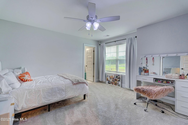 1279 Pandion Dr, Wilmington, NC 28411 - carpeted bedroom featuring a ceiling fan