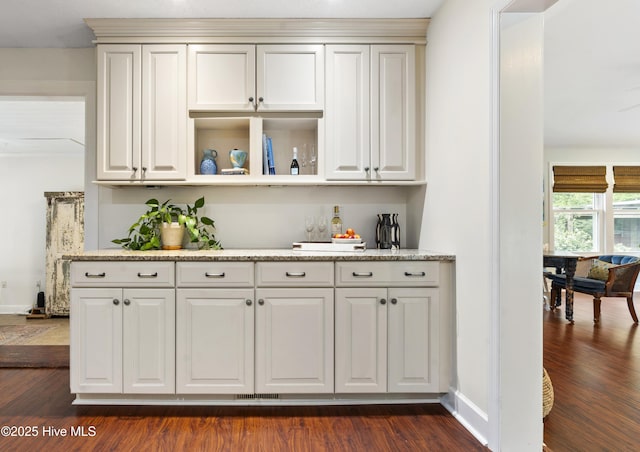 109 Dilworth Rd, Wilmington, NC 28411 - bar area featuring baseboards and dark wood-style floors