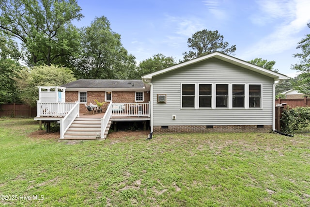 109 Dilworth Rd, Wilmington, NC 28411 - back of house with crawl space and a wooden deck