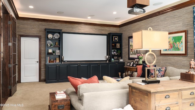 370 Lake Dornoch Dr, Pinehurst, NC 28374 - cinema with light carpet, wallpapered walls, and recessed lighting