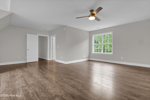 1113 Foxbow Cv, Leland, NC 28451 - spare room featuring a ceiling fan, dark wood-style floors, and baseboards