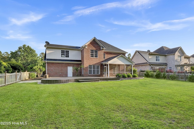 1113 Foxbow Cv, Leland, NC 28451 - back of property featuring brick siding and a sunroom