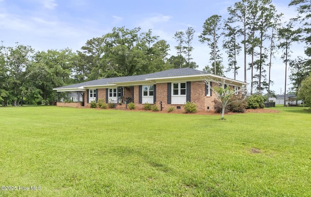 405 E Westbrook St, Wallace, NC 28466 - ranch-style house featuring a front lawn, crawl space, and brick siding