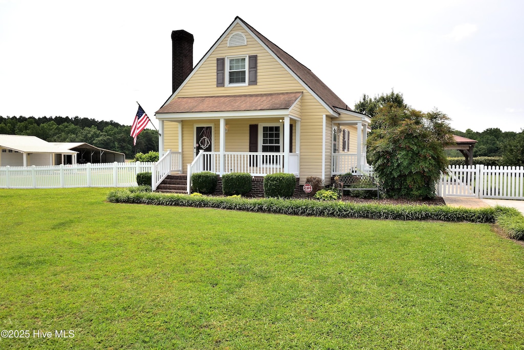 1271 Daughtridge Farm Rd, Rocky Mount, NC 27801 - bungalow featuring a chimney and a porch
