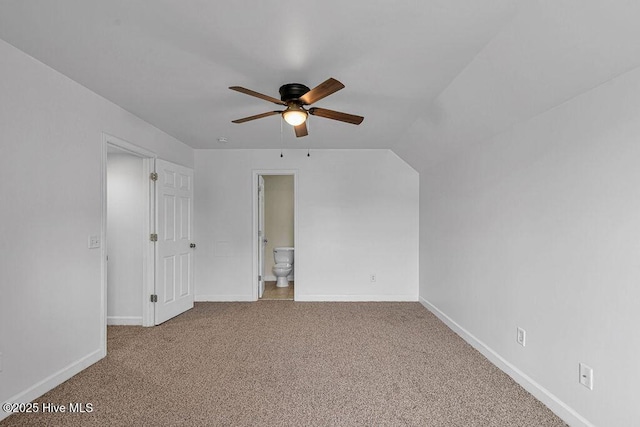127 Moonstone Ct, Jacksonville, NC 28546 - unfurnished bedroom with carpet flooring, baseboards, ensuite bathroom, and a ceiling fan