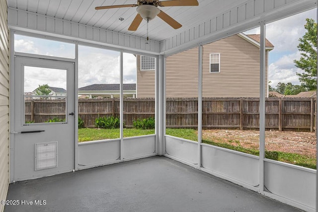 127 Moonstone Ct, Jacksonville, NC 28546 - unfurnished sunroom featuring a ceiling fan